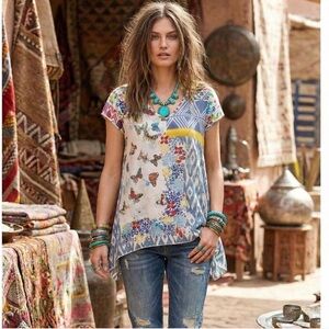 Johnny Was 100% Silk Butterfly Tunic